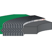 Spiral wound gasket with inner and outer ring CGI construction diagram showing winding and both rings