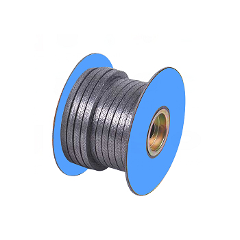 Flexible graphite packing braided from expanded graphite yarn without binders or wire reinforcement